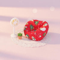 Scene Prop Miniature Beanbag and Fan Set 1:12 Scale Furniture Set for Collectors, Hobbyists, Miniature Scene