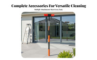Non-Scratch Bristles Telescopic Water Fed Brush Multi-Functional Solar Panel Cleaning Brush Adjustable Angle Water Fed Pole Kit Lightweight Aluminum Construction for Homeowners, RV Owners, Professional Cleaners, Glass Surfaces, House Siding, Roofs, Decks