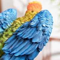 Parrot Statue Realistic Features Resin Avian Decoration Lively Hues for Entryway