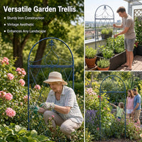 Trellis for Climbing Plants, 111-170cm Iron Garden Support, 50cm Wide Rust-Resistant Plant Trellis, Sweet Pea