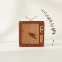 Wooden Alarm Clock Warm Brown Retro Desk Clock Analog Dial Table Decoration