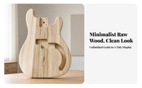 Pre-Drilled Holes PB Bass Body Blank Routed Cavities Unfinished Bass Body Blank Natural Wood Grain Instrument Part for Luthiers, Home Workshop