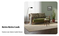Retro Design Upholstered 2-Seater Couch Compact Size Exposed Frame Settee Luxurious Cushions Loveseat High-Density Cushioning for Apartment Dwellers, Homeowners, Families