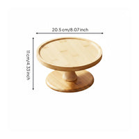 Afternoon Tea Serving Stand High Foot Design Bamboo Dessert Pedestal for Party