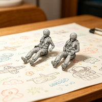 2 Figures Fighter Jet Crew Member Figures 1/48 Scale Fighter Cockpit Figure Pair 3D Printed F-16D Model for Display