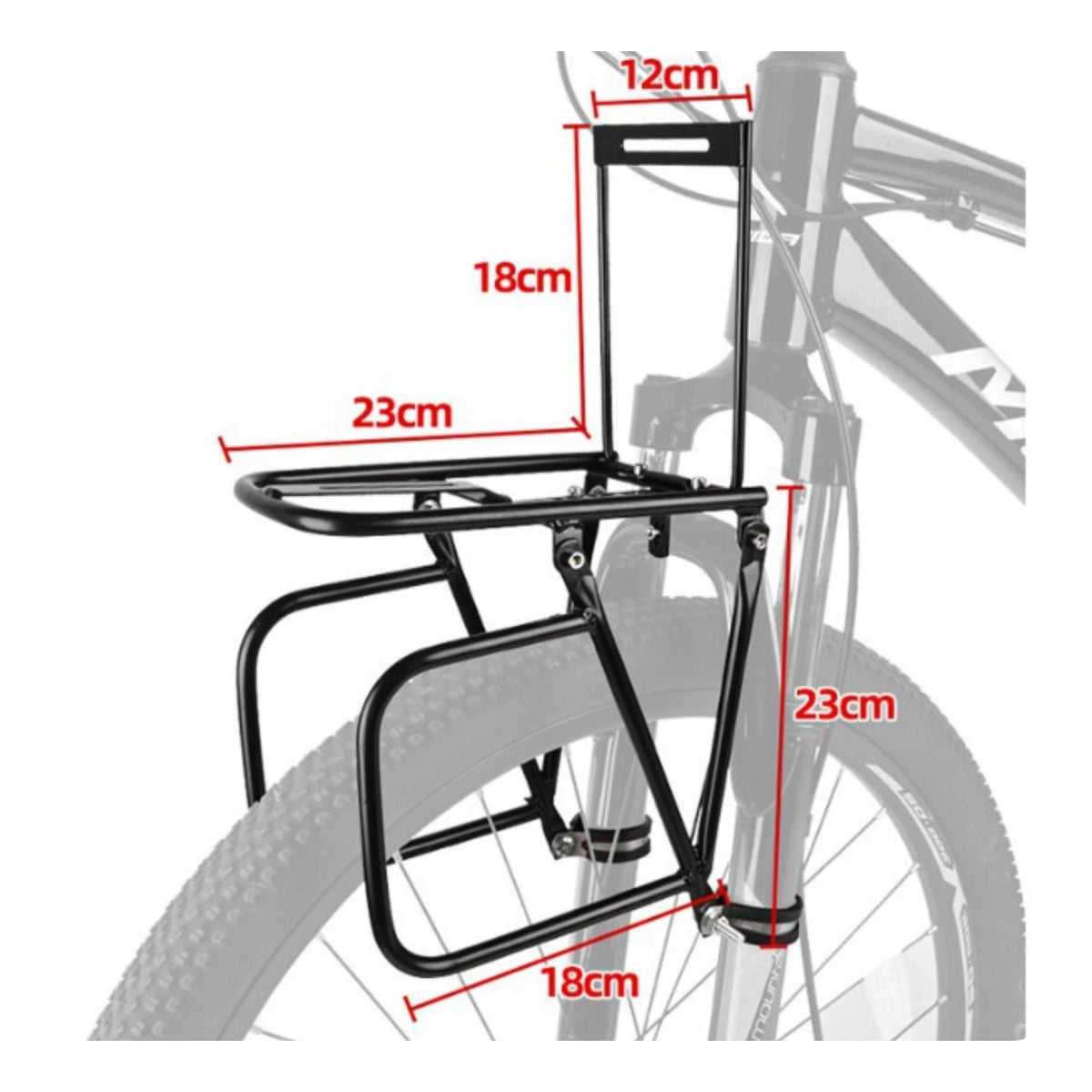 Two-Wheeler Front Cargo Rack Heavy Duty Cycling Accessory Universal Fit