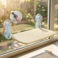 Cat Window Perch Foldable Cat Hammock with Strong Suction Cup, Space Saving Furniture for Indoor Cats, Window Mounted Resting Seat