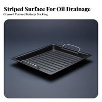 Thickened Design Non-Stick Grill Pan Easy to Clean Metal BBQ Tray Heavy-Duty for Camping