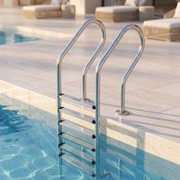 5-Step Pool Ladder Rust Resistant Stainless Steel Pool Ladder Stable for Hotel Managers, Swimming Pools