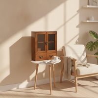 Desktop Cabinet Distressed Desk Organizer Compact for Vanity