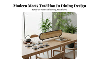 New Chinese Aesthetic Woven Booth Guardrail Modern Design Room Divider Sturdy Construction Privacy Screen Long-Lasting Baked Finish for Restaurant Owners, Adults, Hot Pot Shops, Restaurants, Dining Areas, Cafes