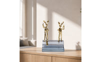 Glass Ornament with Hare Figures Sculptural Hare Figurine Delicate Glass Animal Statue for Living Room