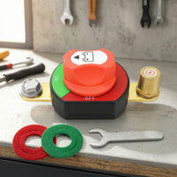 Manual Battery Terminal Disconnect Switch Compact Rotary Battery Switch High Conductivity 12V for Mechanics, Vehicle Storage
