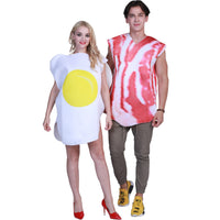 Halloween Couple Breakfast Food Costume Set for Adults, Egg Bacon Theme