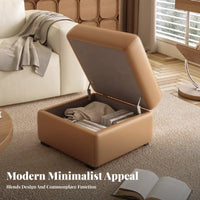 Tufted Storage Ottoman Padded Seat Upholstered Bench adaptable for Living Room