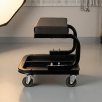 Rolling Workshop Stool Compact Storage Workshop Stool 300 Capacity Work Seating for Mechanics, Repair Shop