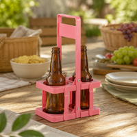 2 Pieces Foldable Beer Bottle Carrier Reusable Folding Drink Carrier for Party