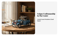 Vintage Iron Car Ornament Painted Finish for Coffee Table