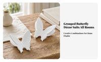 2 Pieces Butterfly Plaster Piece White Wall Decor Easy to Paint