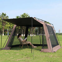 One-Touch Tent Canopy Tent 3m×3m UV Protection Black Coating Oxford Fabric Waterproof 3000mm Level 6 Wind Resistance Family Park Beach Barbecue Outdoor Use