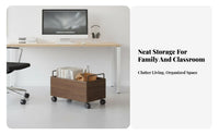 Rolling Book Crate Movable Organizer Bin With casters for Study Room, Homeowners
