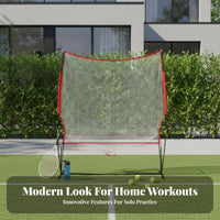 Tennis Practice Net Stable Frame Solo Practice Net Easy Storage Sports Training Equipment for Beginners, Advanced Participants, Outdoor, Backyard