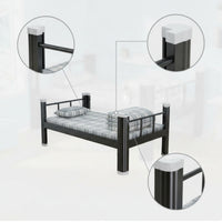 Metal Bed Frame with Bed Board Bolt Furniture No Box Spring Needed for Students, Workers, Dorm Rooms, Shared Housing