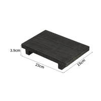 Small Wood Pedestal Stand Multi-Purpose Rectangular Wood Tray with Feet