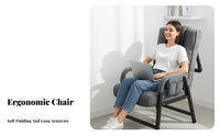 Folding Recliner with Footrest Foldable Strong & Practicalsign Computer Armchair Reclining Rearrest Highspine for Office Workers