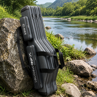 Rod Case Fishing Rod Small Items Fishing Bag 3-Layer Oxford Black Gray Shoulder Carry Handheld Zipper 2025