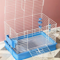 Guinea Pig Cage Habitat and Bunny Cage, Multi-Level Spray-Painted Metal Wire Luxury Animal Enclosure, Extra Indoor Small Animal Easy House