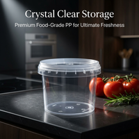 Heavy Duty Food Grade PP Bucket Pail Handle Lid, Customizable Food Grade Container, Airtight Seal St - Image 2