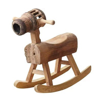新中式老榆木摇摇椅儿童休闲摇晃凳实木木马凳庭院阳台休闲摇摇椅