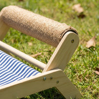 Elevated Pet Bed Wood Cat Lounger, Open Beach Chair for Cats and Elevated Cat Bed, Indoor Cat Furniture for Raised Comfort for Indoor Cats