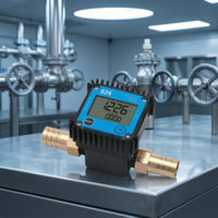 Compact Fluid Meter with LCD Display Accurate Digital Fluid Meter Exact Long-Lasting for Technicians, Operators, Fluid Handling, Test Benches, Workshops