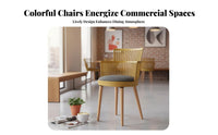 Upholstered Seat Restaurant Chair Comfortable Padding Upholstered Dining Chair Slatted Rear Armchair Long-Lasting Construction