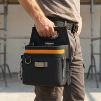 Reinforced Stitching Tool Waist Bag Textured Material Waist Tool Bag Multiple Pockets Utility Pouch Metal D-Rings