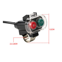 Red and Green Buttons Self-Unloading Lift Switch Electric Handlebar Switch Clear Cover Vehicle Accessory Metal Clamp