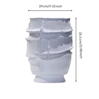 Ceramic Vase White Tabletop Vase Glazed for Living Room, Minimalists