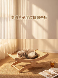 实木猫窝猫房子四季通用狗床猫抓板透气防潮宠物行军床宠物窝