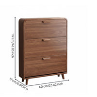 Narrow Wooden Footwear Storage Unit Space-Saving Narrow Shoe Storage Cabinet Large Capacity Household Furniture for Apartment Dwellers, Foyer, Hallway