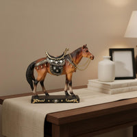 Standing Horse Figurine Saddle-Design Horse Figurine Ornate
