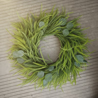 Eucalyptus Wreath with Fern Sprigs Dense for Entryway