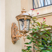European Retro Outdoor Waterproof Lotus Leaf LED Wall Light for Garden, Villa, Balcony, Corridor
