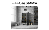 Rust-Resistant Stainless Steel Kitchen Cabinet Easy to Clean Complimentary Standing Steel Cabinet Heavy Duty Complimentary Standing Kitchen Pantry High Capacity for Homeowners, Families, Renters, Dining Room, Garage, Bathroom, Office