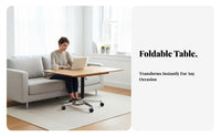 C-Shaped Rolling Table Foldable for Storage Living Room Furniture Easy to Move