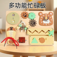 Wooden Montessori Busy Board for Kids Hand-Eye Coordination Early Learning