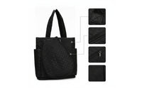 Spacious Quilted Tote Bag Roomy Tote Bag with Zip Pocket Sporty Handbag Lightweight for Commuters, Gym, Travel, Tennis