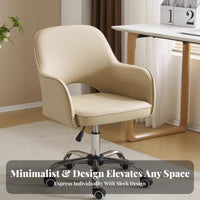 Upholstered Rolling Armchair Adjustable Height Desk Chair for Study Room, Adults