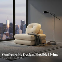 Configurable Section Armchair Removable and Cleanable Cover Upholstered Lounge Chair Lowsleek-Design Easy Assembly for Students